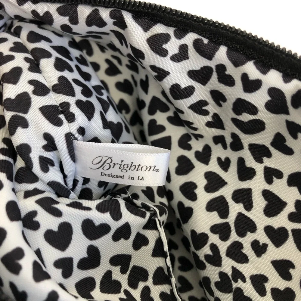 Brighton Geometric Black and Cream LOVE Cosmetic Bag